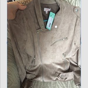 faux suede, taupe jacket